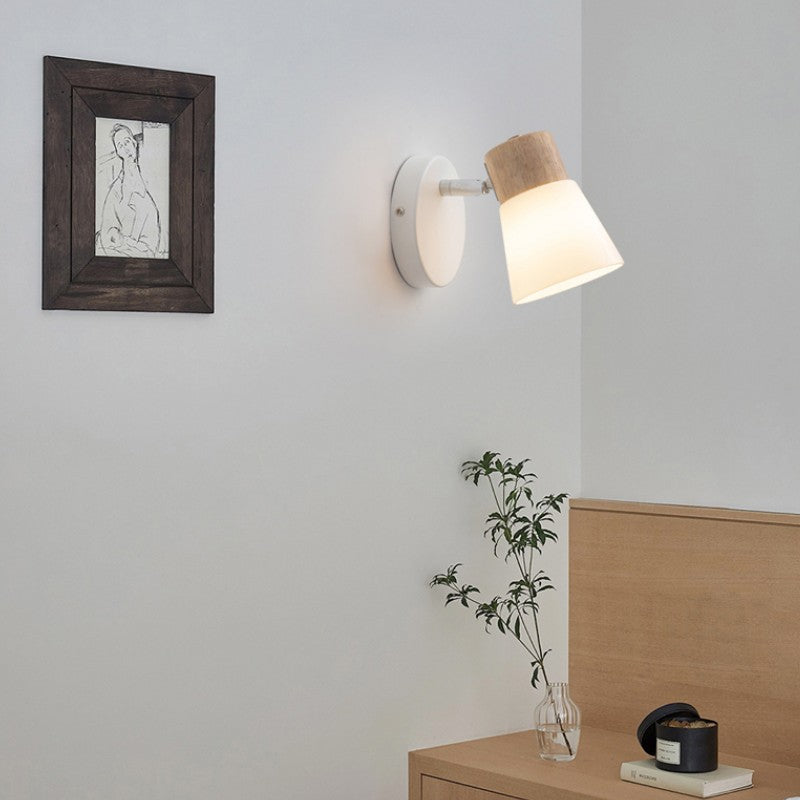 LightHorn Minimalistisches Holz Eisen Glas Wandleuchte | 1/2 Lichter | Modernes Design