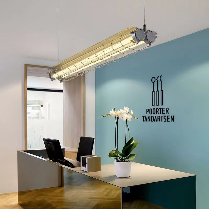 Lynteris Insel-Leuchte | Modernes Industrie-Design | Acryl & Metall | 1/2-flammig | Esszimmer-Beleuchtung