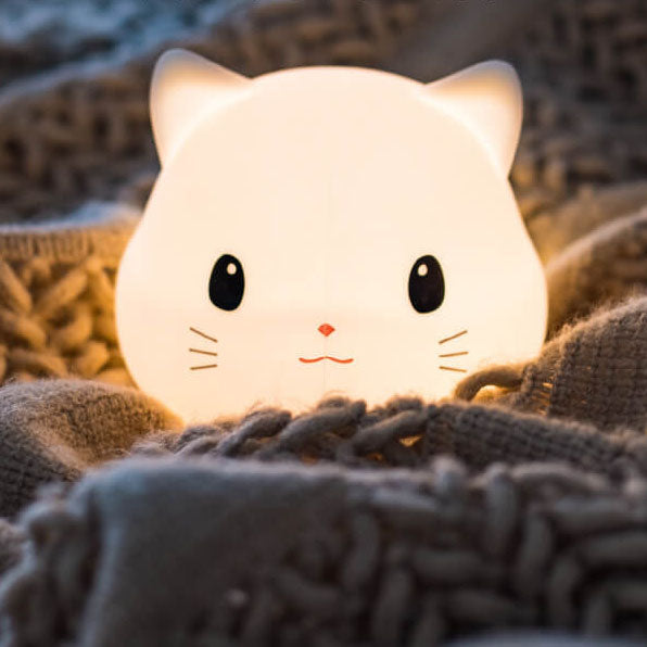 GlowKitty LED Nachtlicht | Kreative Silikon-Katzenlampe | USB-Aufladung & Timer | Kinderzimmer & Stimmungslicht