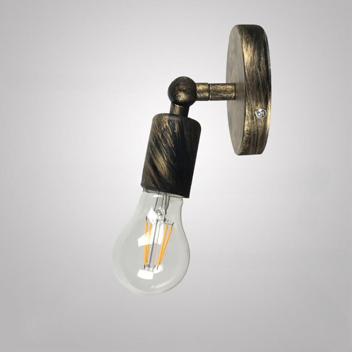Lumiron Vintage Wandleuchte | Industrielles Design | Exponierte Glühbirne | Wandlampe im Retro-Stil