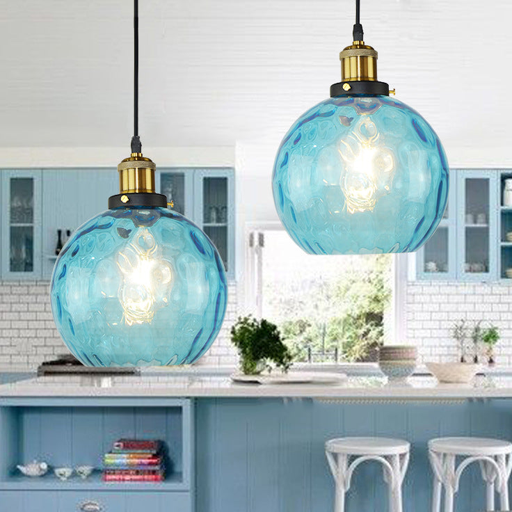 Oceanora Pendelleuchte | Zeitloses Küstendesign | Glas in Aqua-Farbton | Elegante Beleuchtung für Schlafzimmer