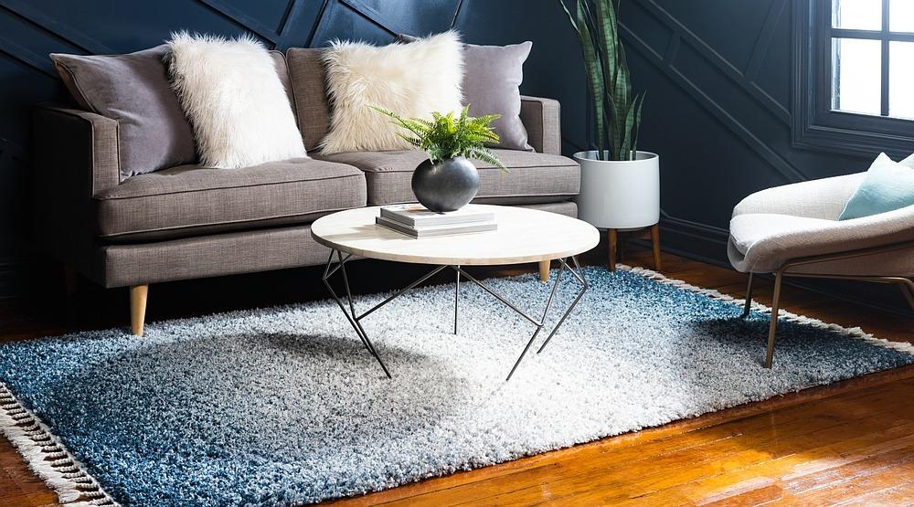 Velviona Gradient Shaggy Teppich | Weicher Hochflorteppich | Modernes Farbverlauf-Design