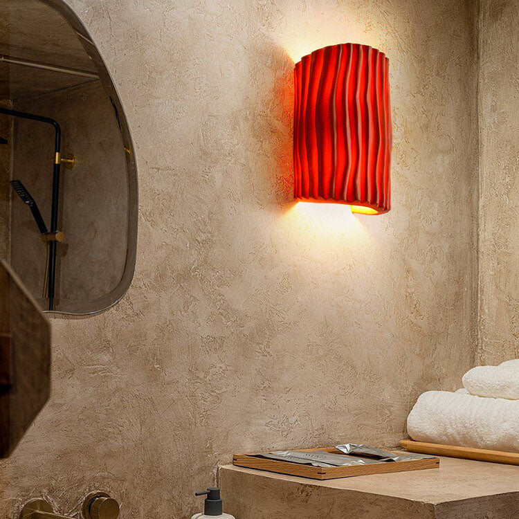 DecoLume Nordic Resin Wandleuchte | Halbzylinder | Kreative Streifen | 2 Lichter | Dekorative Beleuchtung für Zuhause