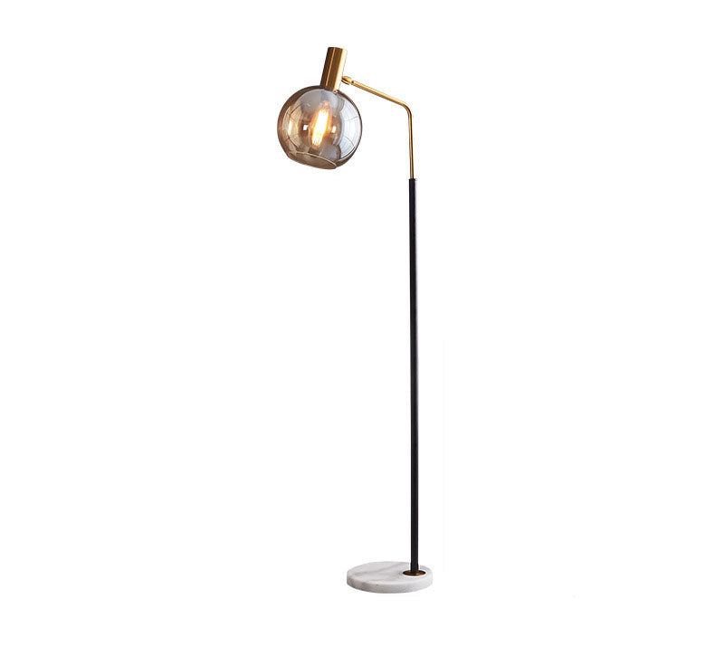 Illureva Nordic Minimalistische Stehlampe | Glaskuppel | Marmorsockel | 1-Licht Design | Eleganz für Wohnzimmer & Büros