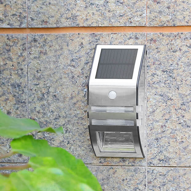 SolarRay Trapezoid LED Wandleuchte | Edelstahl | Bewegungssensor | Solarbetrieben | Outdoor Gartenlicht