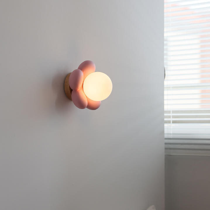 Floryli Kindertraum Wandleuchte | Blumenform | Glas & Keramik | Deko-Lampe fürs Kinderzimmer