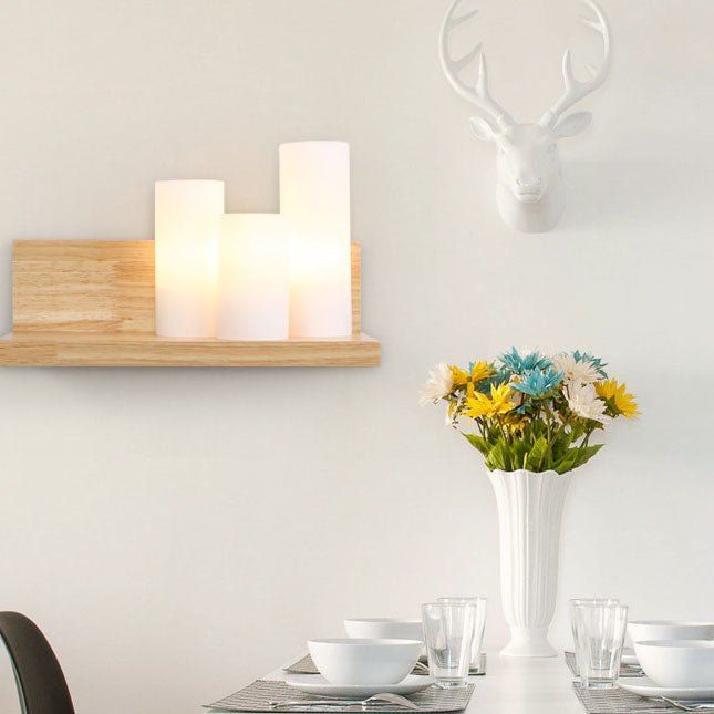 ZenCylin Wandlampe | Japanisches Minimalistisches Design | Holz & Glas | 1-Licht