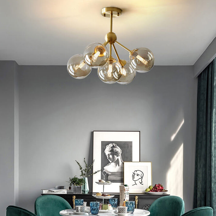 OrbGlide Kupfer-Deckenleuchte | Minimalistisches Design | 3- oder 5-Licht Optionen | Wohnzimmer Deko