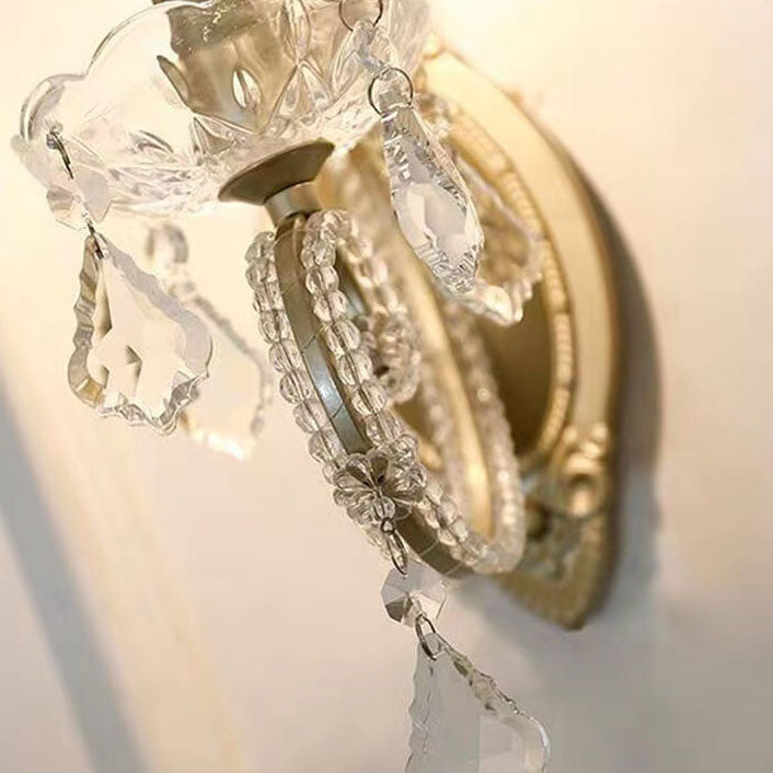 Glorianda Vintage Kristall-Wandlampe | Kerzenhalter-Design | 1-2-flammig | Europäischer Stil