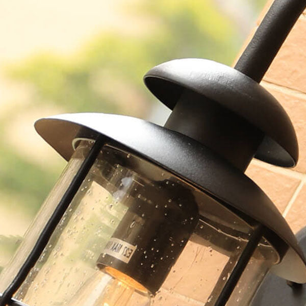 Aurovia Vintage Outdoor Wandleuchte | Wasserdicht | Eisen & Glas | 1-Licht Design | Ideal für Terrasse & Garten