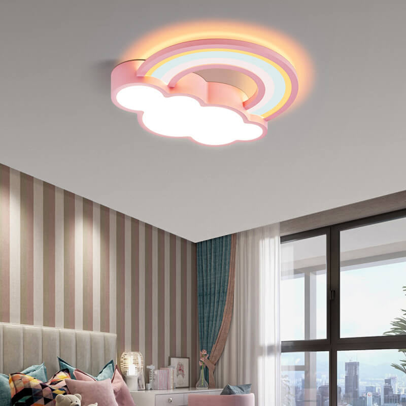 RainbowGlow LED Deckenleuchte | Cartoon Regenbogen & Wolken Design | Kinderzimmer Beleuchtung | Dimmbar