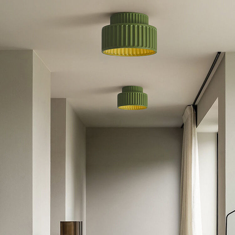 LumiStripes Handgefertigte Deckenleuchte | Runder Stil | 1-Licht LED-Deckenleuchte | Skulptiertes Design für Wohnzimmer & Schlafzimmer