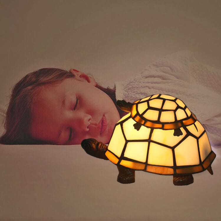 TurtleGlow Tiffany-Stil Schildkrötenlampe | Handgefertigte Glas-Tischleuchte | Stimmungslicht | Nachtlicht | Dekoratives Wohnaccessoire
