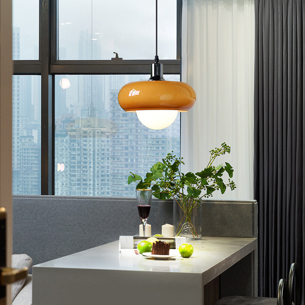 CaffeLume Bauhaus Glas Pendelleuchte | LED Hängelampe | Elegantes Design | Beleuchtung für Esszimmer