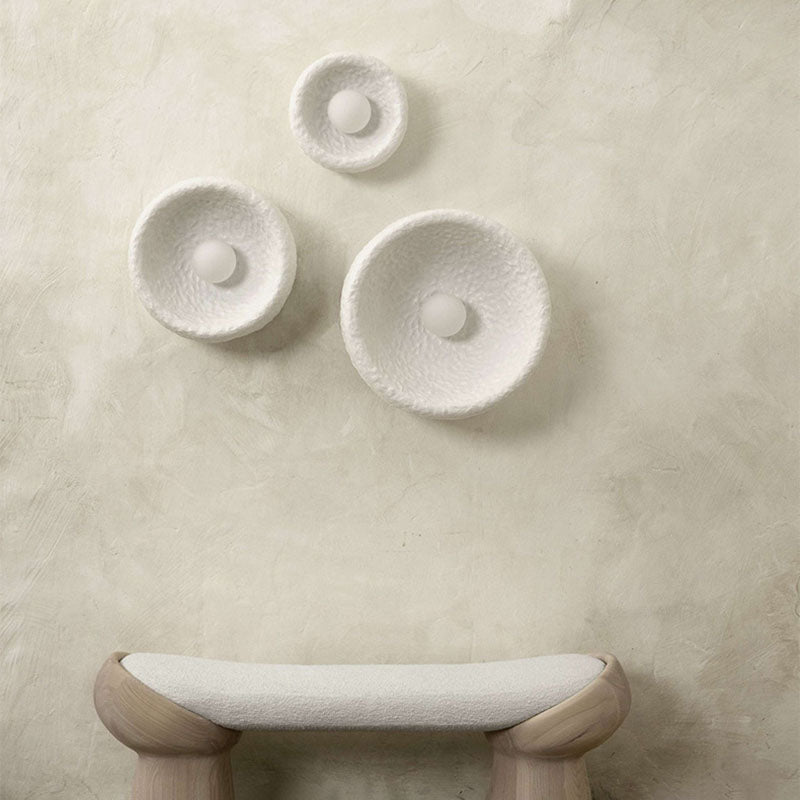 ZenBowl Japanische Wandleuchte | Runde Harz- & Glas-Design | 1-flammig | Traditioneller Stil für Wohnzimmer