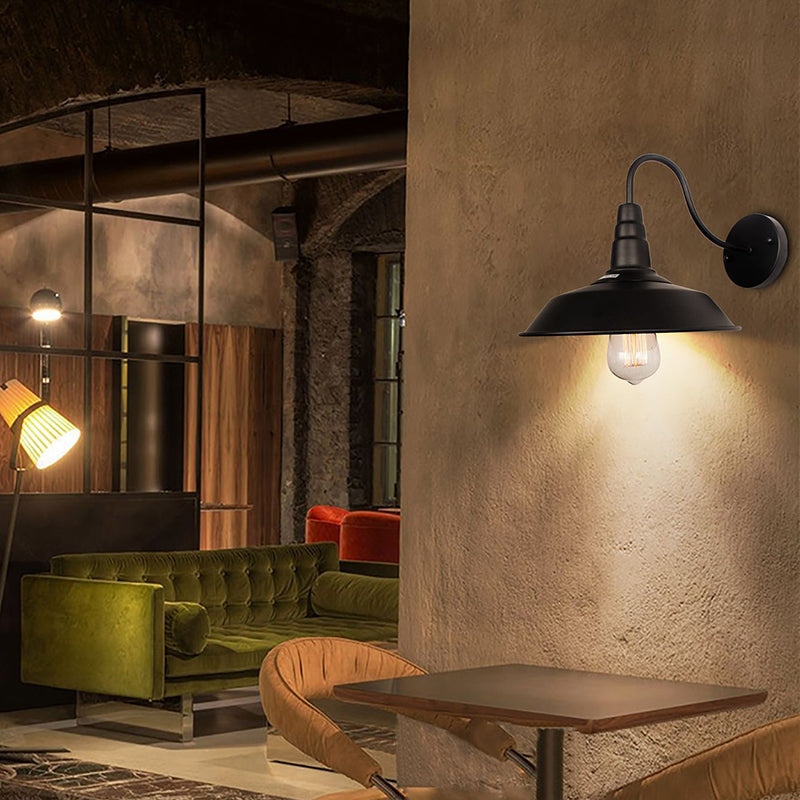 Noctura Classic Wandlampe | Vintage Design | Eisenrahmen mit Rundem Glasschirm | 1-Licht Esszimmerbeleuchtung