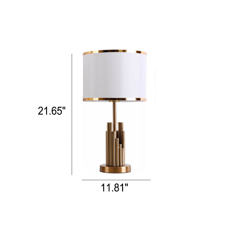 LuxeShade LED Tischlampe | Zylindrisches Stoffdesign | Moderne Beleuchtung | Deko für Zuhause