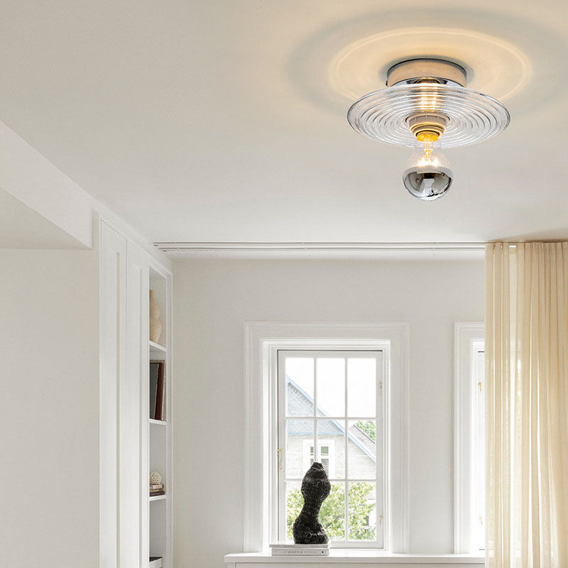 WaveNova Art Deco Wandleuchte | Runde Glasoptik | Modernes Design | Stimmungsvolle Beleuchtung für Schlafzimmer