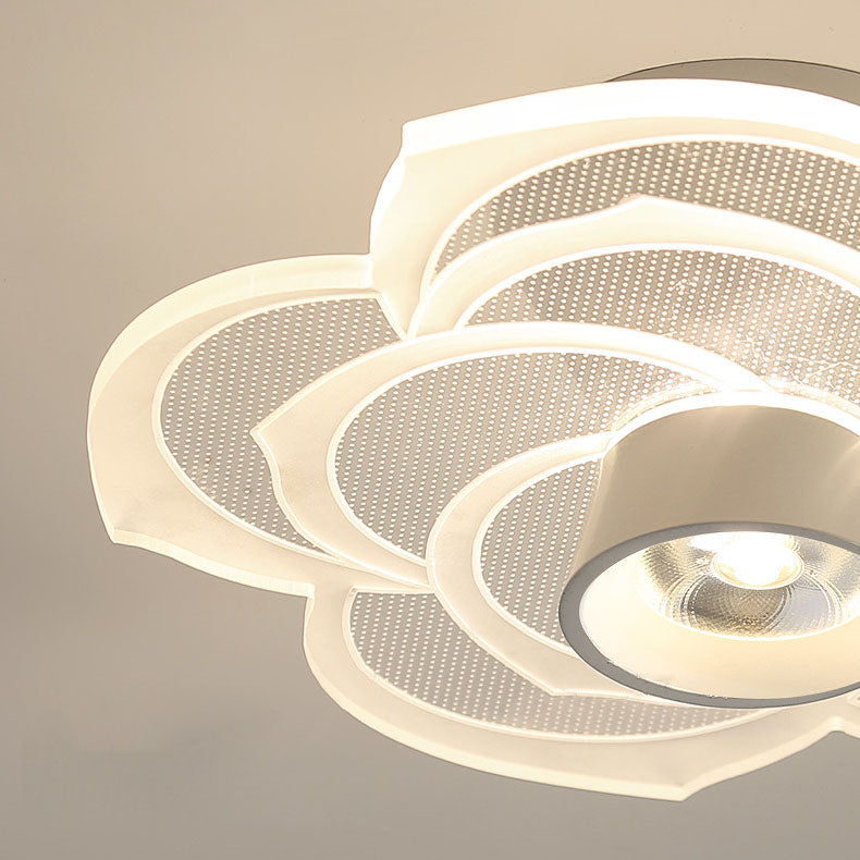 Bloomora Minimalistische LED-Deckenleuchte | Rosendesign | Runde Acryl-Lampe | Stimmungslicht für Wohnzimmer