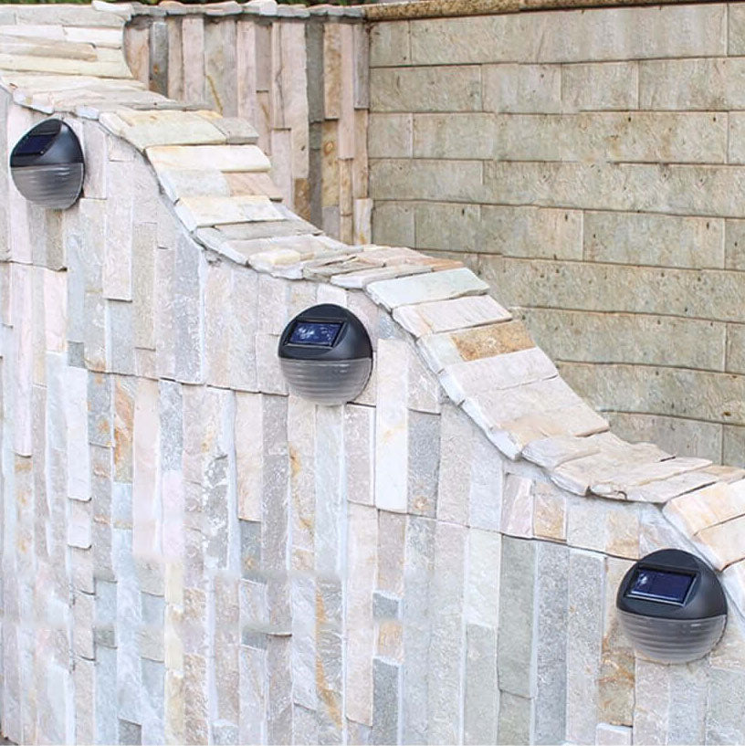 SolarArc LED Wandleuchte | Halbkreisdesign | Solarbetrieben | Außenlampe für Garten & Zaun | 6 LEDs