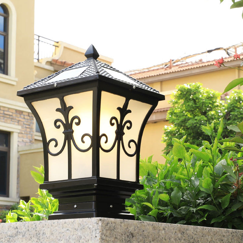 SolarLum Vintage LED Säulenleuchte | Wetterfest | Solar- und Strombetrieb | Dekorative Außenbeleuchtung