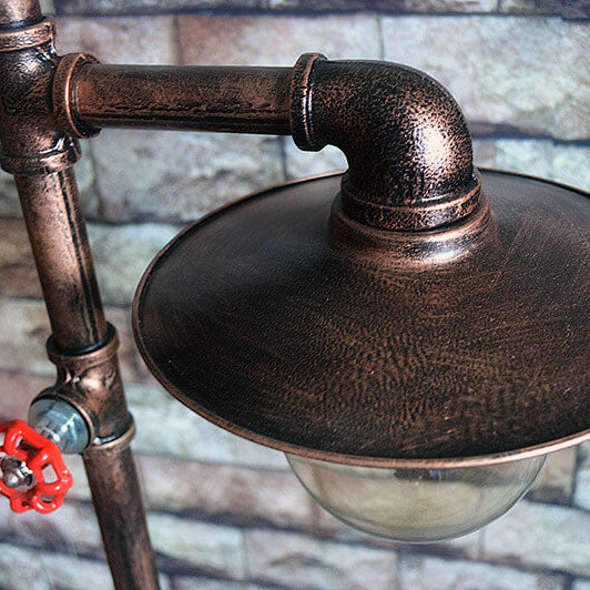 PipeLuxe Steampunk Stehlampe | Industrial Design | Kupfer Wasserrohr | 2-Licht Vintage Leuchte