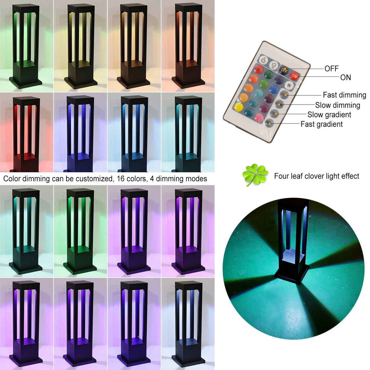 LumiTide LED Gartenlampe | Hohles geometrisches Design | Modernes Lichtsäulen-Layout | Außenbeleuchtung für Garten und Terrasse