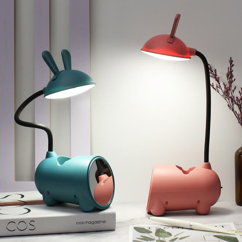 BunnyGlow Kreative LED Touch-Lampe mit Stifthalter | USB-Ladefunktion | Schreibtischlampe | Kinderzimmer Deko