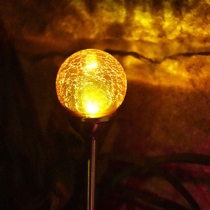 Lumevora Solar Gartenleuchte | Farbige LED Rundkopf-Lampe | Solarbetrieben | Landschaftslicht für Rasen & Wege