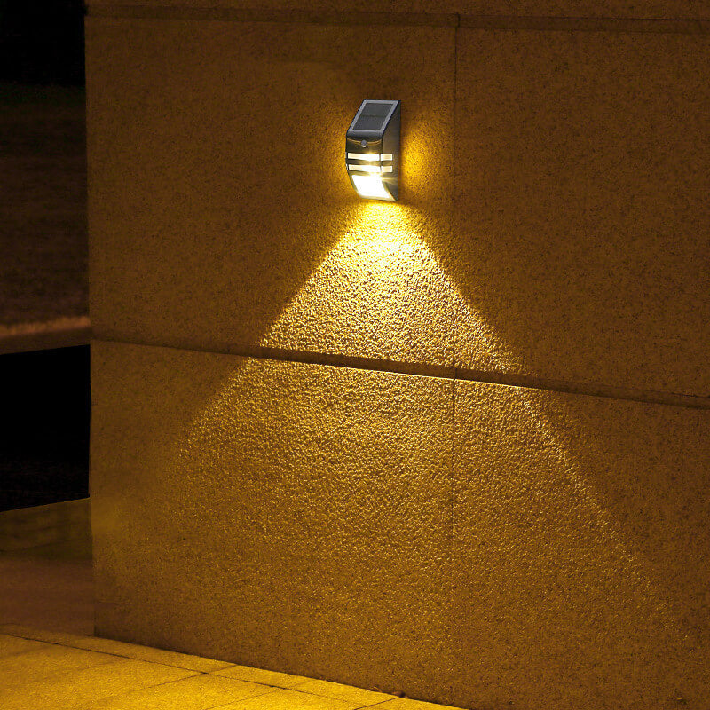 SolarRay Trapezoid LED Wandleuchte | Edelstahl | Bewegungssensor | Solarbetrieben | Outdoor Gartenlicht