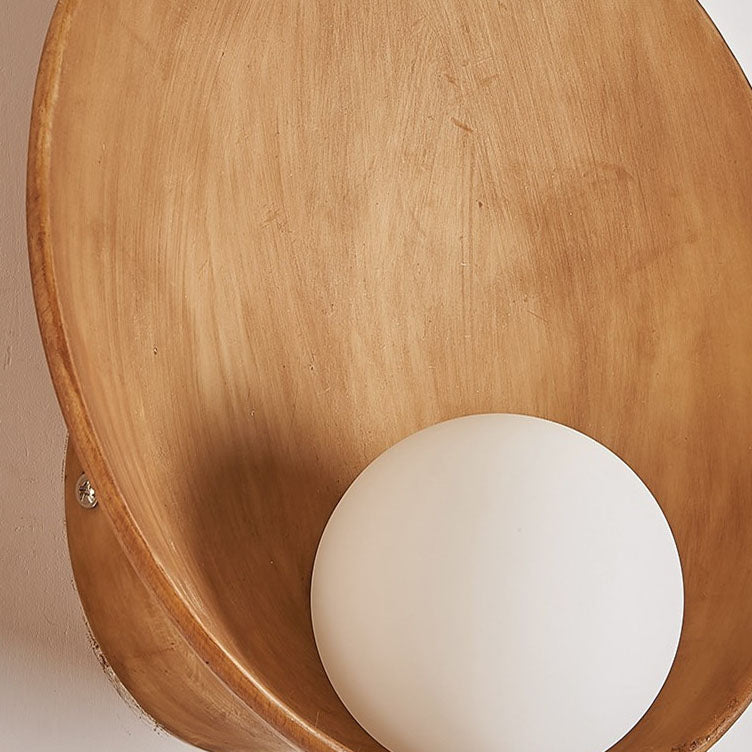 LumoSculpt Moderne Minimalistische Wandlampe | Runde Eisen & Harz | 1-Lichthalter | Wanddeko für Zuhause