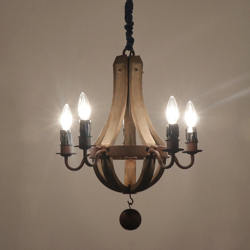 RustiLuxe Runde Ast-Kerzenhalter Holz-Eisen Kronleuchter | 5/6/8 Lichter | Landhausstil