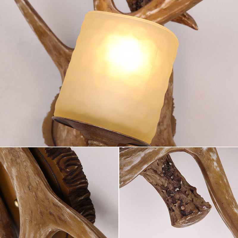 AntlerGlow Wandlampe | Modern-Retro Design | Glas & Geweih-Stil | Stilvolle Beleuchtung für Ihr Zuhause