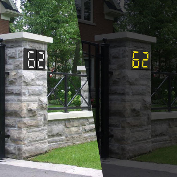 LumenSign Solar LED Wandleuchte | Türschild mit RGB-Beleuchtung | Außenleuchte | Modernes Design