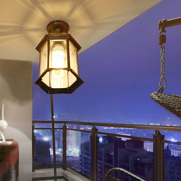 HexaLux Außenlaterne Deckenleuchte | Wasserdicht | Hexagonales Design | Semi-Aufbau-Montage