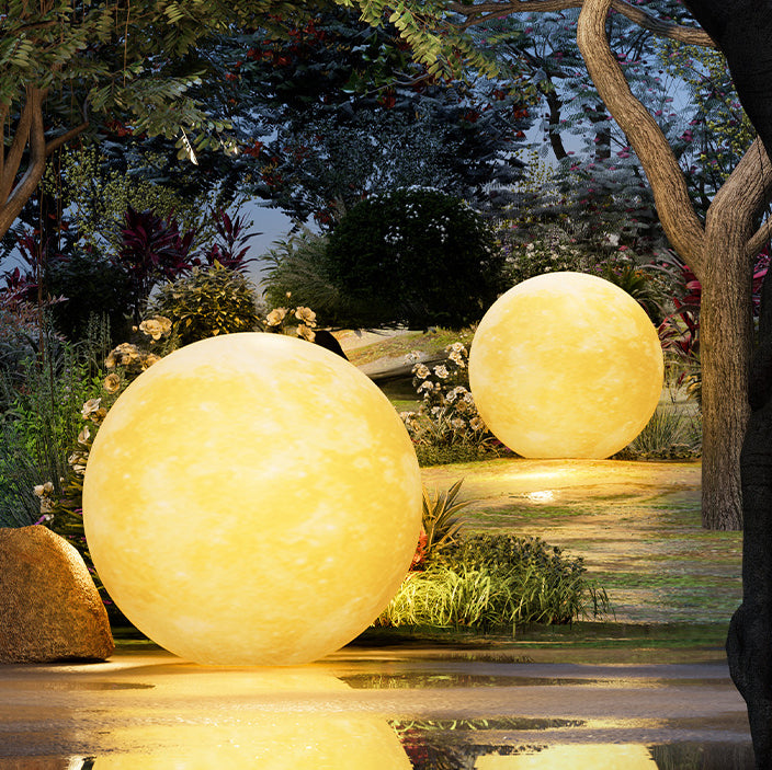 SolenGlow Nordic Solar LED Pendelleuchte | Wasserdicht | Runde Mondform | Außenbeleuchtung für Terrasse und Garten