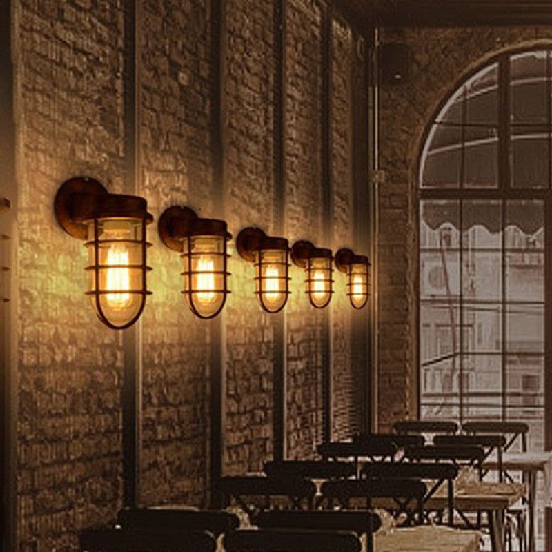 CageBright Aluminium Wandlampe mit Rundkäfig | Wasserdicht | Industrielles Design für Eingangsbereich & Außenbereich