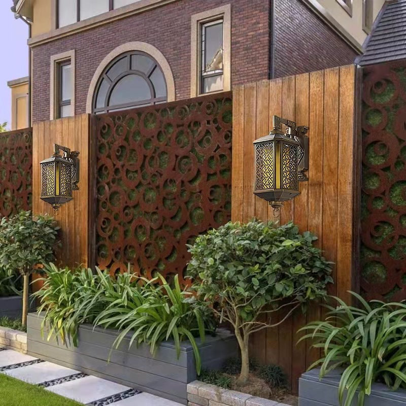 LumiHaven Außen-Wandleuchte im Pagodenstil | Wetterfestes Aluminium | Elegantes Licht für Garten & Terrasse