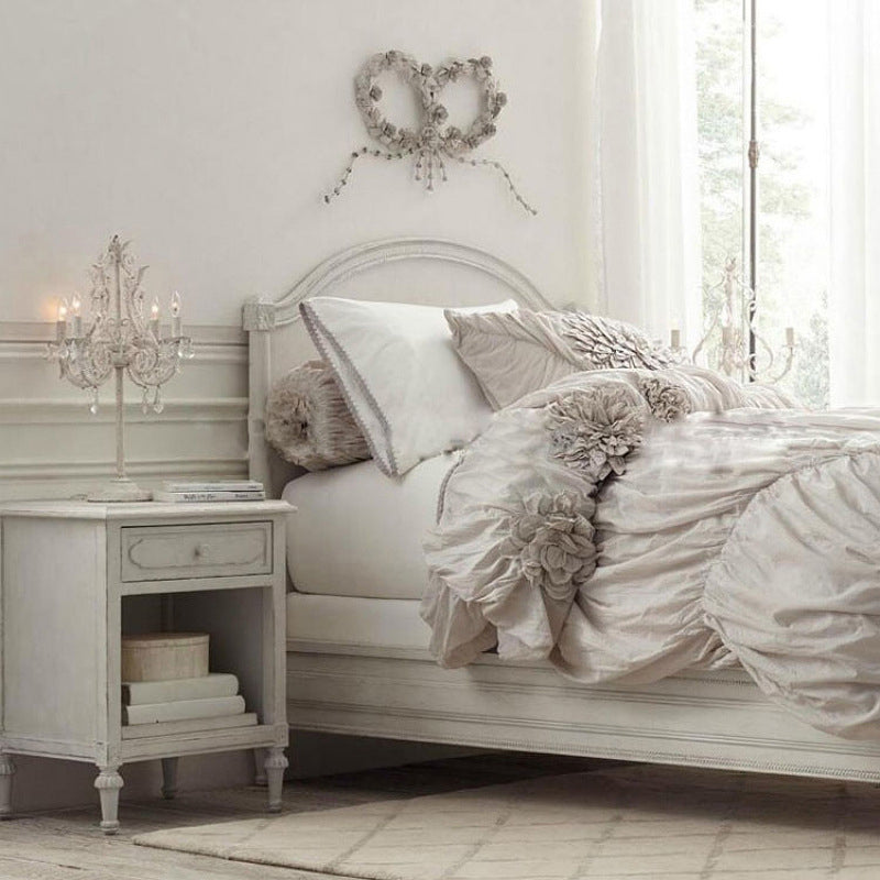 LunaCrest Boho Kristall Tischlampe | Distressed Look | 4-Licht Candelabra für Schlafzimmer