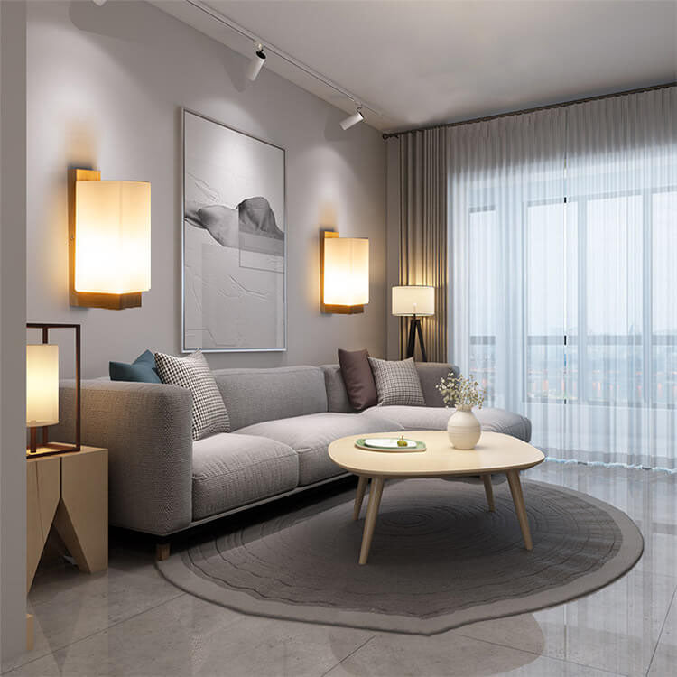 ArchiGlow Wandleuchte | Modern Minimalistisch | Holz & Glas Säule | 1-flammig | Wandlampe