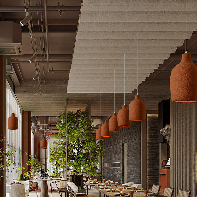 ArcheVase Minimalistische Pendelleuchte | Handgefertigte Textur | Japanisches Design | 1-Licht Hängeleuchte