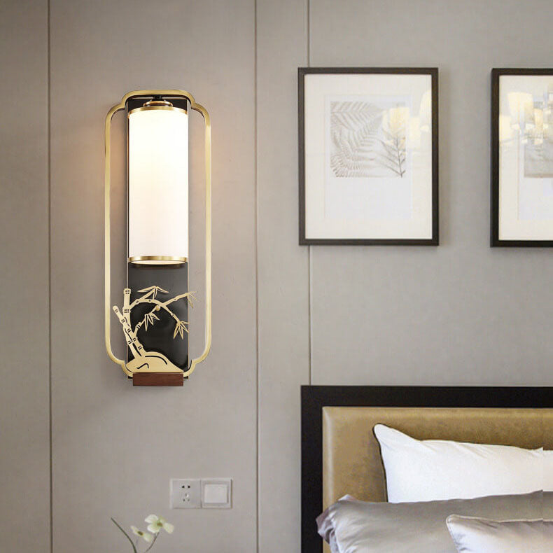 Luminaria Moderne Wandlampe | Kupfer & Glas | Chinesisches Design | Säulenring-Licht