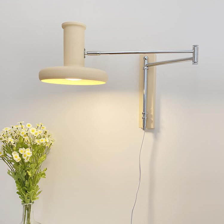 BeigeSwing Nordic Minimalist Wandleuchte | Schwenkarm | 1-Licht Design | Hardwired & Plug-in Optionen