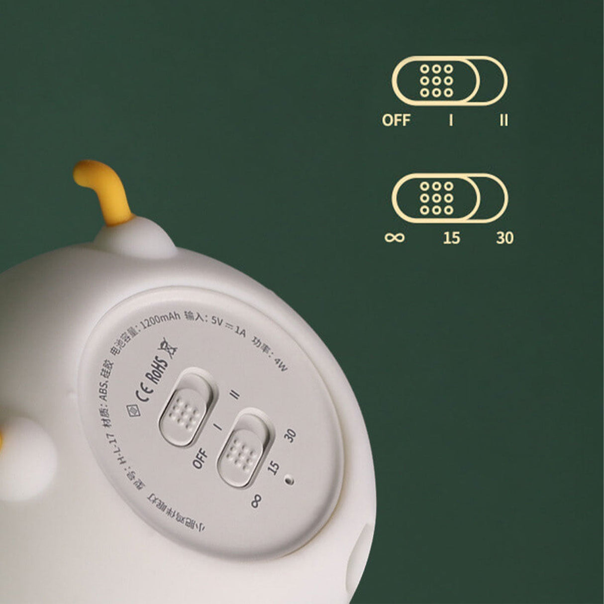 ChickieGlow LED Nachtlicht | Cartoon Silikon Küken Design | USB Tischlampe | Kinderzimmer Licht