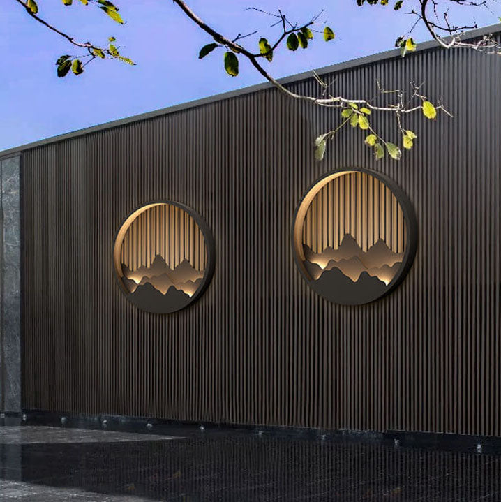 LumeVista LED Outdoor-Wandleuchte | Edelstahl & Berg-Design | Wasserdicht | Warmweiß | Moderne Beleuchtung für Außenbereiche