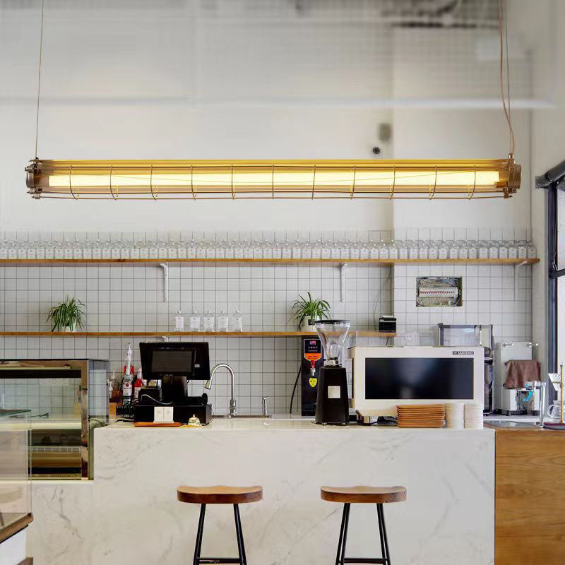 Lynteris Insel-Leuchte | Modernes Industrie-Design | Acryl & Metall | 1/2-flammig | Esszimmer-Beleuchtung