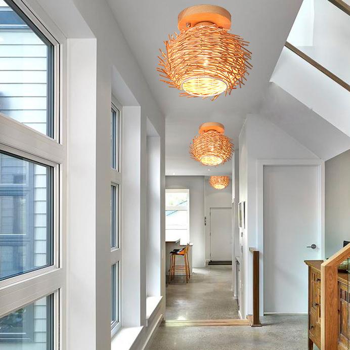 BambuLoom Deckenleuchte | Modernes Bambusgeflecht | Minimalistisches Design | Umweltfreundliches Licht