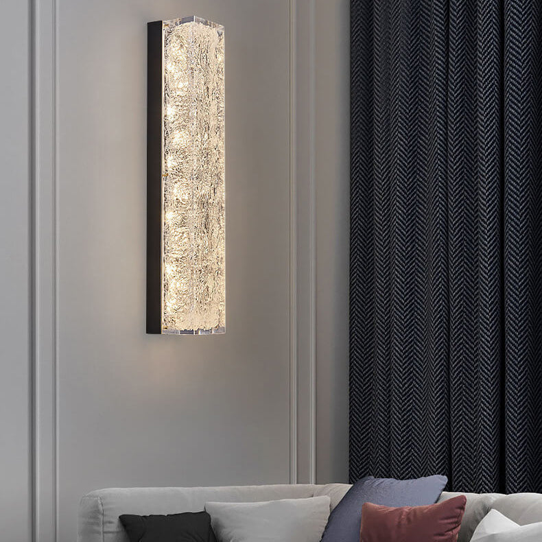 BrassaLume Aura LED Wandleuchte | Messing & Klarharz | Luxuriöse Rechteckige Wandlampe | Energieeffizient