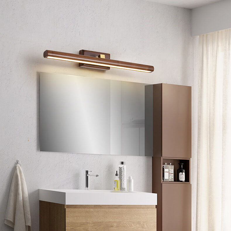 Vionova Nordic Minimalist Walnut Kupfer LED Wandleuchte | Dimmbar | Badezimmer- und Spiegelbeleuchtung | Elegantes Design