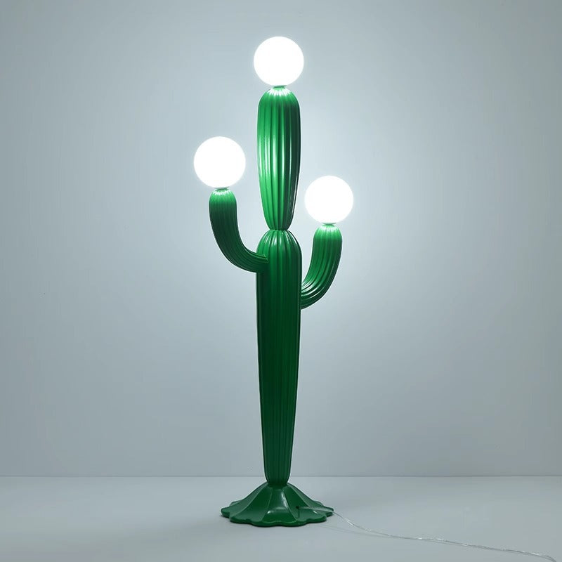 CactusGlow Designer Stehlampe | 3-Licht Design | Harz & Glas für Wohnzimmer